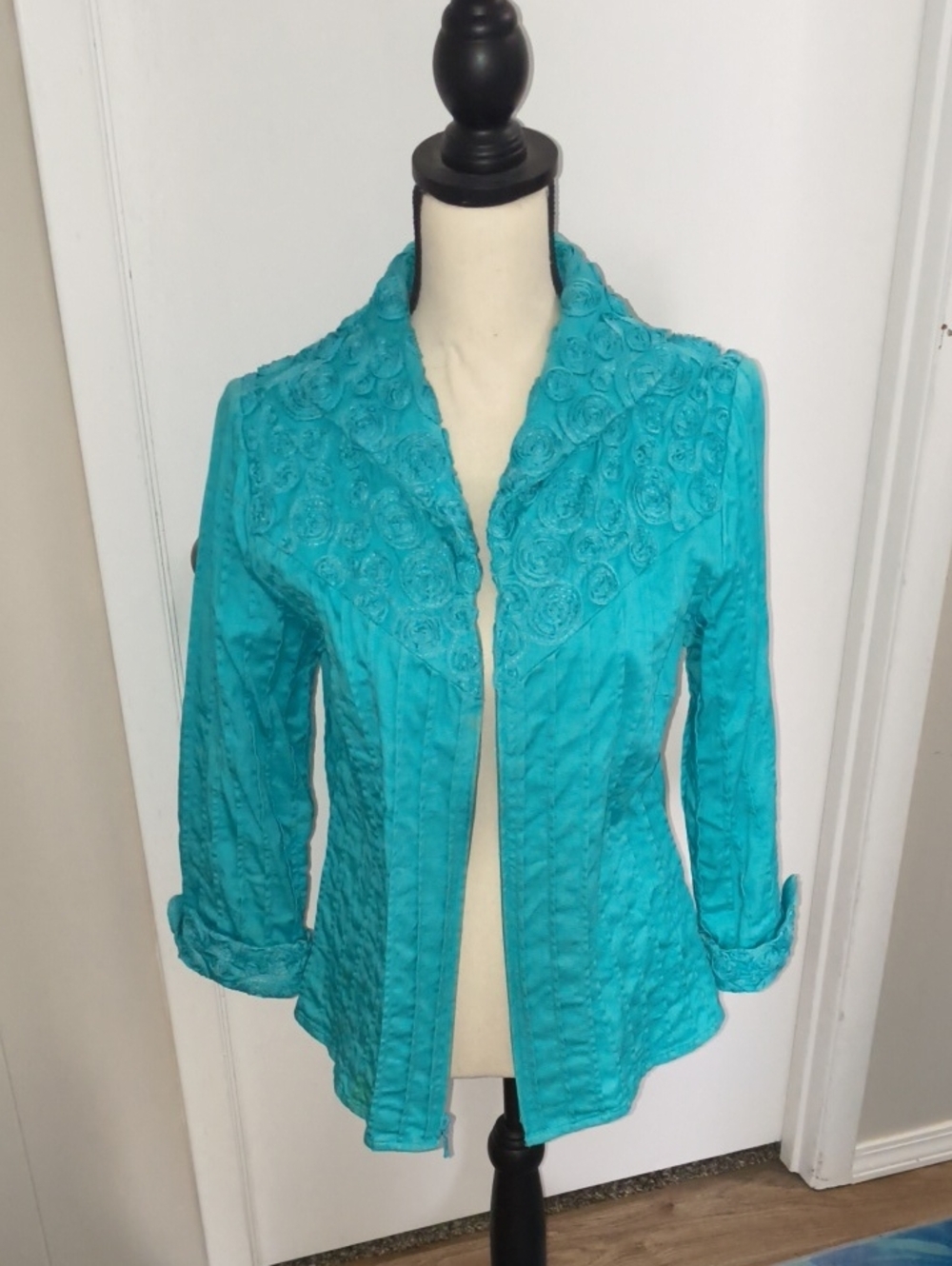Turquoise Textured Jacket